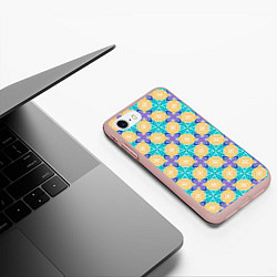 Чехол iPhone 7/8 матовый Мозаика лепестки, цвет: 3D-светло-розовый — фото 2