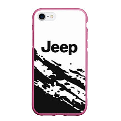 Чехол iPhone 7/8 матовый Jeep - textura, цвет: 3D-малиновый