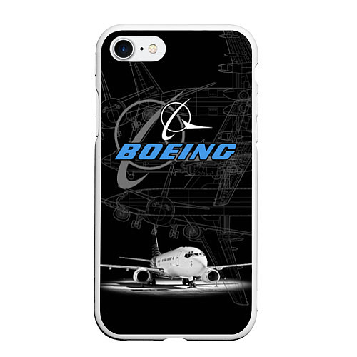 Чехол iPhone 7/8 матовый Boeing 737 / 3D-Белый – фото 1