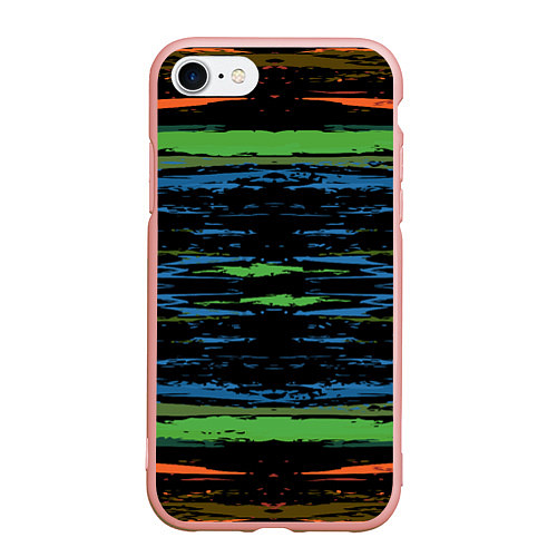 Чехол iPhone 7/8 матовый Мазки цветной краской paint strokes abstract / 3D-Светло-розовый – фото 1