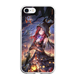 Чехол iPhone 7/8 матовый Молодая ведьма с косой, цвет: 3D-белый