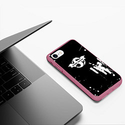 Чехол iPhone 7/8 матовый Imagine Dragons - краска, цвет: 3D-малиновый — фото 2
