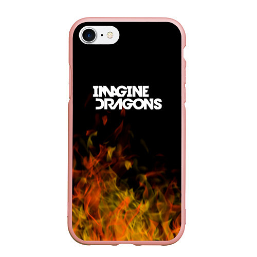 Чехол iPhone 7/8 матовый Imagine Dragons - пламя / 3D-Светло-розовый – фото 1