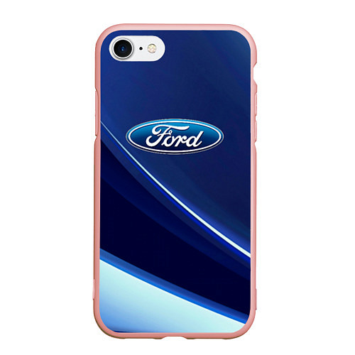 Чехол iPhone 7/8 матовый Ford - абстракция / 3D-Светло-розовый – фото 1