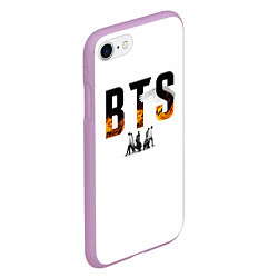 Чехол iPhone 7/8 матовый BTS Team Art, цвет: 3D-сиреневый — фото 2