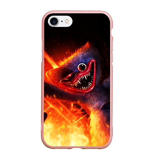 Чехол iPhone 7/8 матовый Хагги Вагги в огне / 3D-Светло-розовый – фото 1