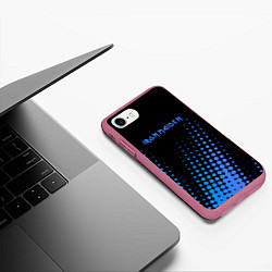 Чехол iPhone 7/8 матовый Iron Maiden - neon, цвет: 3D-малиновый — фото 2