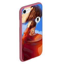 Чехол iPhone 7/8 матовый BTS Love Yourself Sky, цвет: 3D-малиновый — фото 2