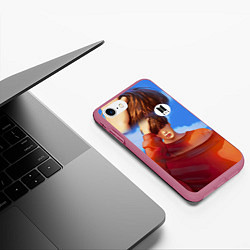 Чехол iPhone 7/8 матовый BTS Love Yourself Sky, цвет: 3D-малиновый — фото 2