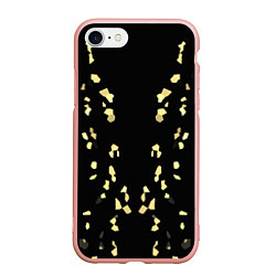 Чехол iPhone 7/8 матовый Абстрактный узор золото на черном, цвет: 3D-светло-розовый