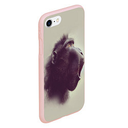 Чехол iPhone 7/8 матовый Удивленная обезьяна, цвет: 3D-светло-розовый — фото 2
