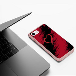 Чехол iPhone 7/8 матовый Нарисованное кистью сердце, цвет: 3D-светло-розовый — фото 2