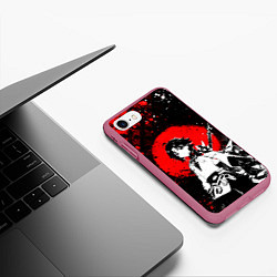 Чехол iPhone 7/8 матовый Аякс Сяо - Мрачный геншин, цвет: 3D-малиновый — фото 2