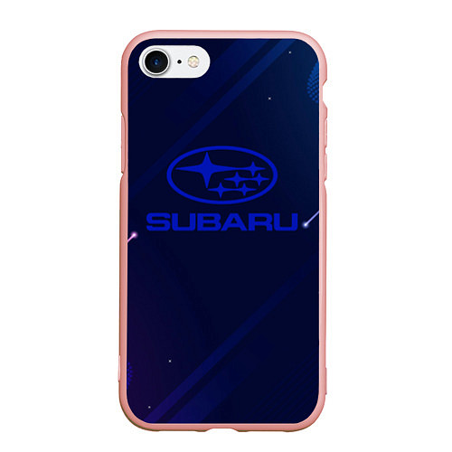 Чехол iPhone 7/8 матовый Subaru Абстракция неон / 3D-Светло-розовый – фото 1