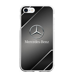 Чехол iPhone 7/8 матовый Mercedes Карбон, цвет: 3D-белый