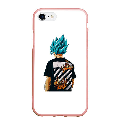 Чехол iPhone 7/8 матовый Son Goku Dragon ball / 3D-Светло-розовый – фото 1