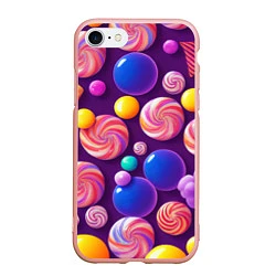 Чехол iPhone 7/8 матовый Сладости для радости, цвет: 3D-светло-розовый