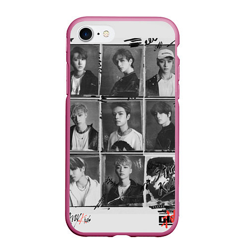 Чехол iPhone 7/8 матовый Go Live Stray Kids / 3D-Малиновый – фото 1