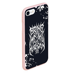 Чехол iPhone 7/8 матовый Bring Me the Horizon краска, цвет: 3D-светло-розовый — фото 2