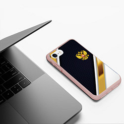 Чехол iPhone 7/8 матовый Gold and white Russia, цвет: 3D-светло-розовый — фото 2
