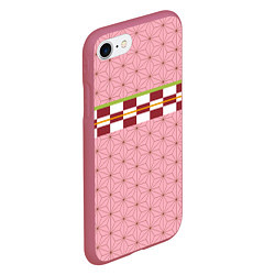 Чехол iPhone 7/8 матовый Кимоно Незуко, цвет: 3D-малиновый — фото 2