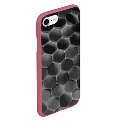 Чехол iPhone 7/8 матовый Черные камни, цвет: 3D-малиновый — фото 2
