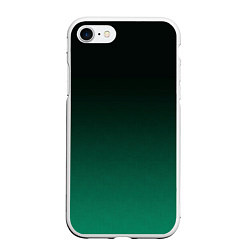 Чехол iPhone 7/8 матовый Черный и бирюзово - зеленый, текстурированный под