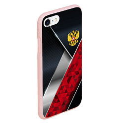 Чехол iPhone 7/8 матовый Red & black Russia, цвет: 3D-светло-розовый — фото 2