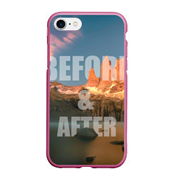 Чехол iPhone 7/8 матовый BEFORE&AFTER, цвет: 3D-малиновый