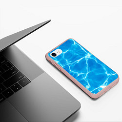 Чехол iPhone 7/8 матовый Разводы на водной поверхности, цвет: 3D-светло-розовый — фото 2