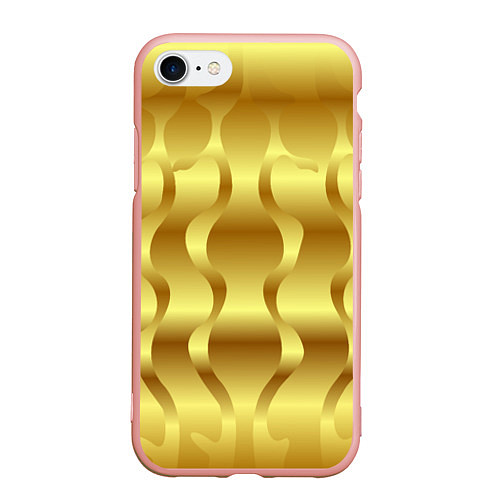 Чехол iPhone 7/8 матовый Золото абстрактная графика / 3D-Светло-розовый – фото 1