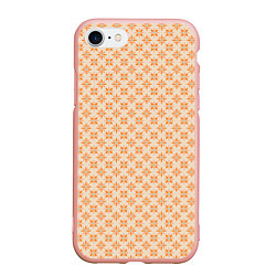 Чехол iPhone 7/8 матовый Оранжевые геометрические цветы, цвет: 3D-светло-розовый
