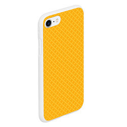 Чехол iPhone 7/8 матовый Желтые связанные узоры, цвет: 3D-белый — фото 2