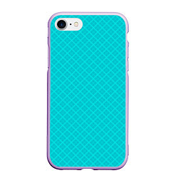 Чехол iPhone 7/8 матовый Голубая абстракция из квадратов, цвет: 3D-сиреневый