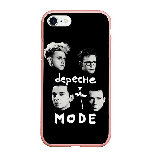 Чехол iPhone 7/8 матовый Depeche Mode portrait / 3D-Светло-розовый – фото 1