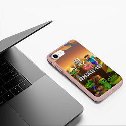 Чехол iPhone 7/8 матовый Анжела Minecraft, цвет: 3D-светло-розовый — фото 2