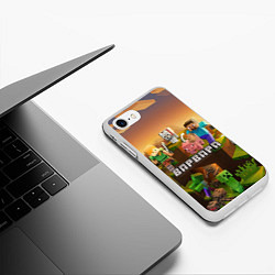 Чехол iPhone 7/8 матовый Варвара Minecraft, цвет: 3D-белый — фото 2