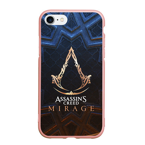 Чехол iPhone 7/8 матовый Assassins creed mirage logo / 3D-Светло-розовый – фото 1