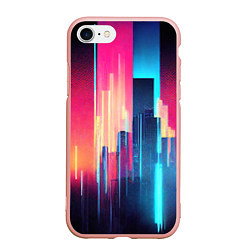 Чехол iPhone 7/8 матовый Киберпанк узор, цвет: 3D-светло-розовый