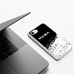 Чехол iPhone 7/8 матовый Наса белая краска, цвет: 3D-белый — фото 2