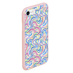 Чехол iPhone 7/8 матовый Акварельные завитки, цвет: 3D-светло-розовый — фото 2