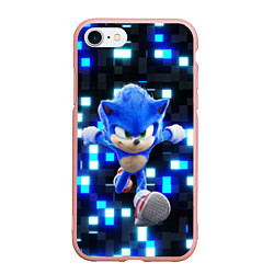 Чехол iPhone 7/8 матовый Sonic neon squares, цвет: 3D-светло-розовый