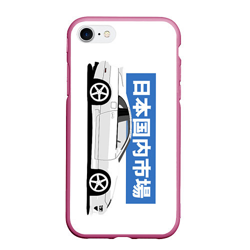 Чехол iPhone 7/8 матовый Nissan 300ZX Front View JDM Retro Style / 3D-Малиновый – фото 1