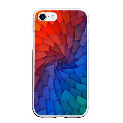 Чехол iPhone 7/8 матовый Листы цветной бумаги, цвет: 3D-белый