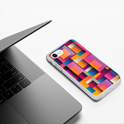 Чехол iPhone 7/8 матовый Квадрат и прямоугольники, цвет: 3D-белый — фото 2