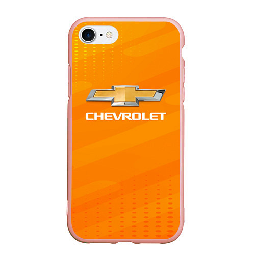 Чехол iPhone 7/8 матовый Chevrolet абстракция / 3D-Светло-розовый – фото 1