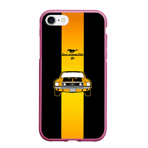 Чехол iPhone 7/8 матовый Авто ford mustang / 3D-Малиновый – фото 1