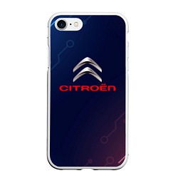 Чехол iPhone 7/8 матовый Citroёn абстракция неон, цвет: 3D-белый