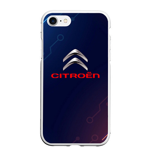 Чехол iPhone 7/8 матовый Citroёn абстракция неон / 3D-Белый – фото 1