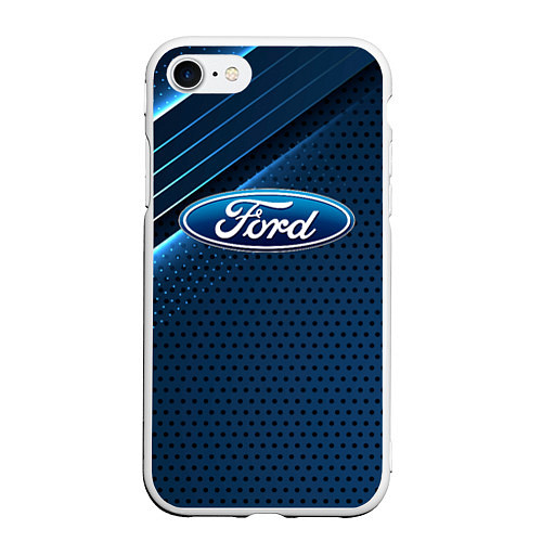 Чехол iPhone 7/8 матовый Ford Абстракция / 3D-Белый – фото 1